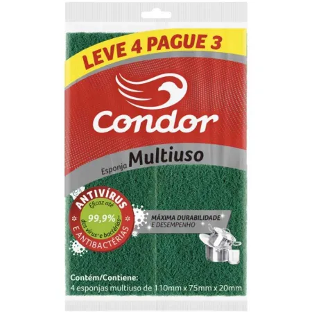 Imagem de ESPONJA DUPLA FACE CONDOR C/4
