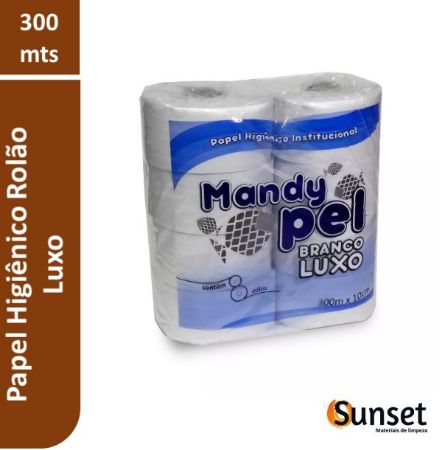 Imagem de PAPEL HIGIENICO ROLAO LUXO MANDYPEL 8X300M