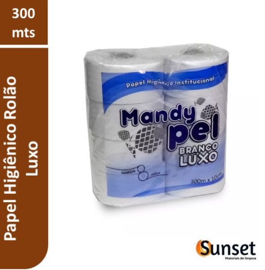 Imagem de PAPEL HIGIENICO ROLAO LUXO MANDYPEL 8X300M