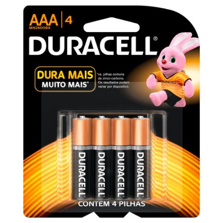 Imagem de PILHA ALCALINA AAA DURACELL C/4