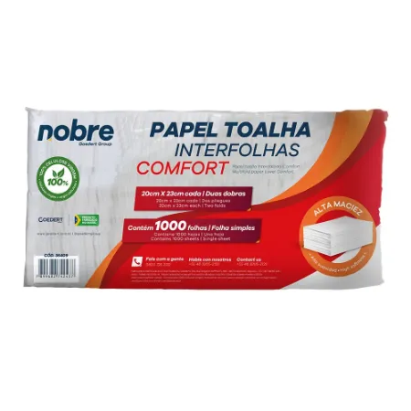 Imagem de PAPEL TOALHA INTERFOLHAS CONFORT 20X23 100% CELULOSE - 1000 FOLHAS