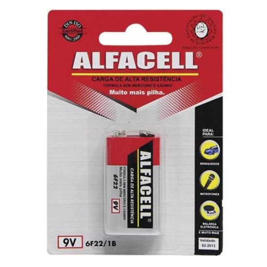 Imagem de BATERIA - 9v 6F221B - ALFACELL