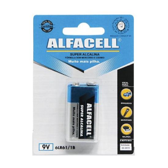 Imagem de BATERIA - ALCALINA 9V 61007/6LR611B - ALFACELL