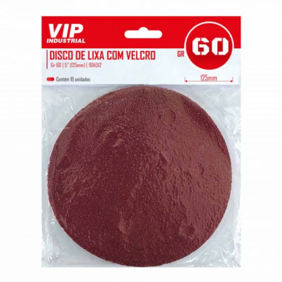 Imagem de DISCO LIXA C/ VELCRO - 5" 125mm GR 60 [C/10]