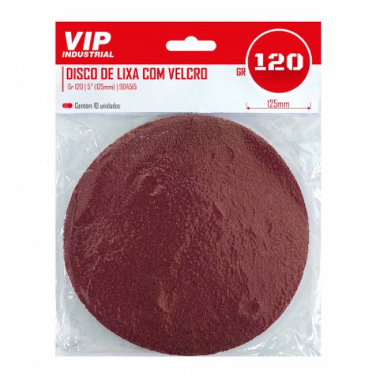 Imagem de DISCO LIXA C/ VELCRO - 5" 125mm GR 120 [C/10]