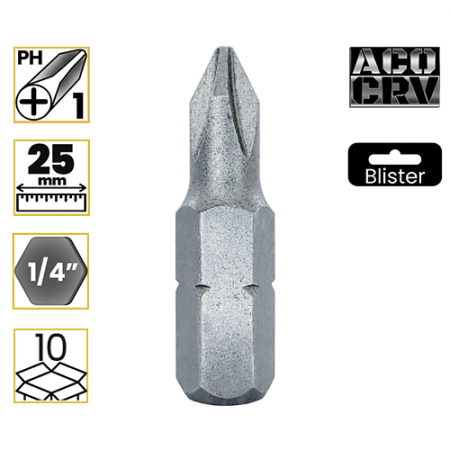Imagem de BITS PHILLIPS PH1 - Enc. 1/4" x 25mm [C/10]