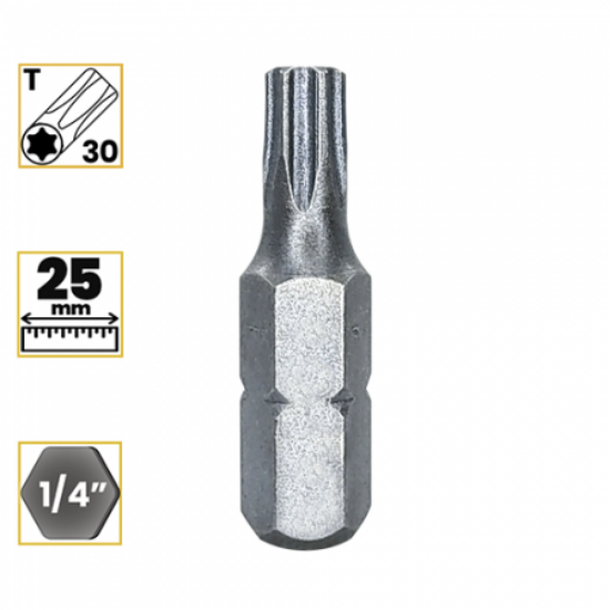 Imagem de BITS TORX T30 - Enc. 1/4" x 25mm [C/10]