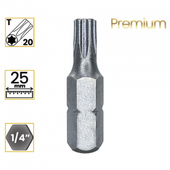Imagem de BITS TORX PREMIUM T20 - Enc. 1/4" x 25mm