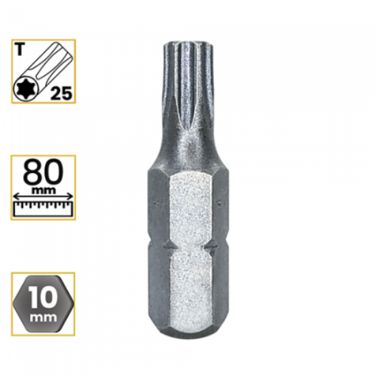 Imagem de BITS TORX LONGO PREMIUM T25 - Enc. 10mm x 80mm
