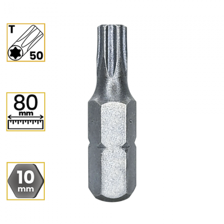 Imagem de BITS TORX LONGO PREMIUM T50 - Enc. 10mm x 80mm