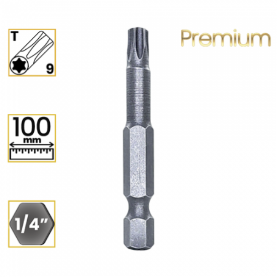 Imagem de PONTA TORX PREMIUM T9 - Enc. 1/4" x 100mm
