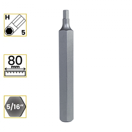 Imagem de BITS ALLEN LONGO PREMIUM 5mm - Enc. 5/16" x 80mm [C/10]