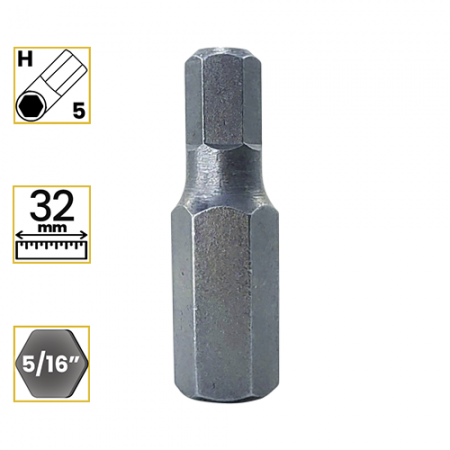 Imagem de BITS ALLEN CURTO PREMIUM 5mm - Enc. 5/16" x 32mm [C/10]