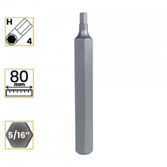 Imagem de BITS ALLEN LONGO PREMIUM 4mm - Enc. 5/16" x 80mm [C/10]