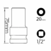 Imagem de SOQ SEXT MANUAL LONGO 20mm - Enc. 1/2" x 75mm