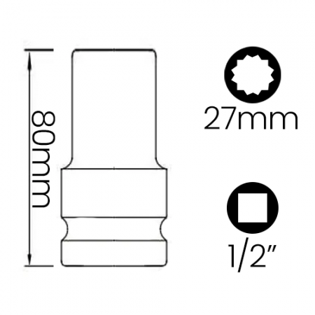 Imagem de SOQ EST MANUAL LONGO 27mm - Enc. 1/2" x 75mm