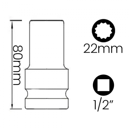 Imagem de SOQ EST MANUAL LONGO 22mm - Enc. 1/2" x 75mm