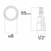 Imagem de SOQ MULTID MANUAL CURTO M8 - Enc. 1/2" x 55mm