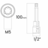 Imagem de SOQ RIBE MANUAL LONGO M5 - Enc. 1/2" x 100mm