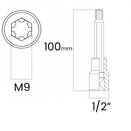 Imagem de SOQ RIBE MANUAL LONGO M9 - Enc. 1/2" x 100mm