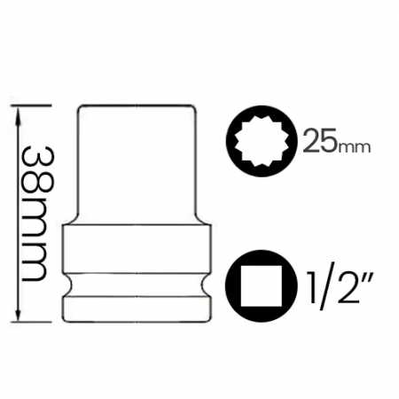 Imagem de SOQ EST MANUAL CURTO 25mm - Enc. 1/2" x 38mm
