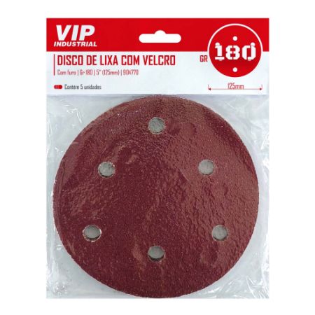 Imagem de DISCO DE LIXA C/ FURO - 5" (125m) GR 180 - C/5