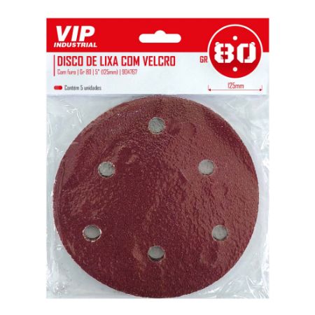 Imagem de DISCO DE LIXA C/ FURO - 5" (125m) GR 80 - C/5