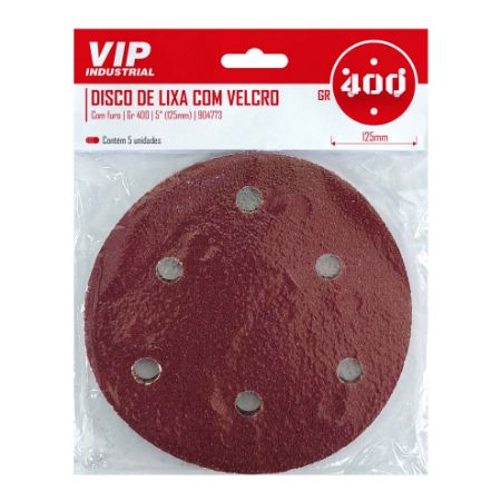 Imagem de DISCO DE LIXA C/ FURO - 5" (125m) GR 400 - C/5