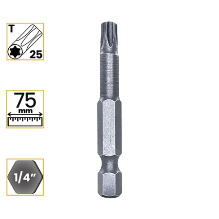Imagem de PONTA TORX T25 - Enc. 1/4" x 75mm [C/10]